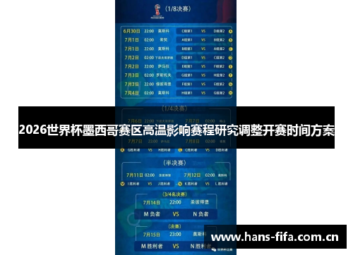 2026世界杯墨西哥赛区高温影响赛程研究调整开赛时间方案